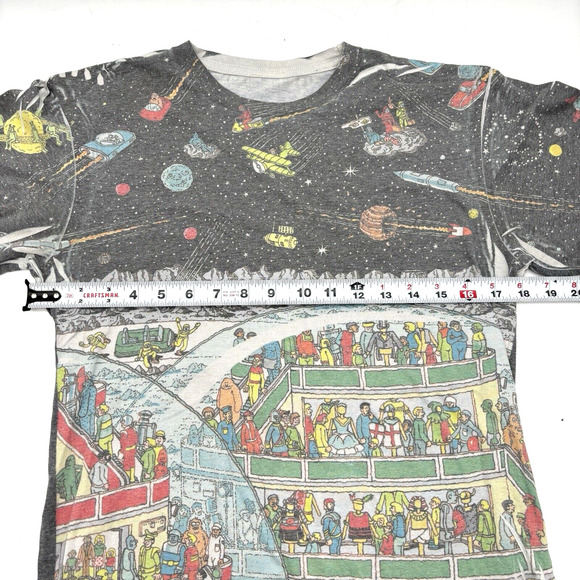 Vintage 90s Where's Waldo? Outer Space Short Sleeve T-shirt Unisex Small - Picture 5 of 10
